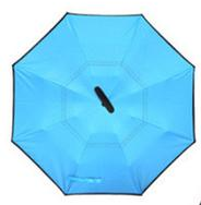 Blue Windproof Reverse Folding Double Layer Inverted Umbrella