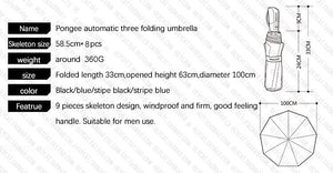 Automatic Folding Business Blue Umbrella
