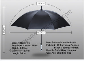 Unbreakable self-defense umbrellas