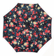 Red Floral Windproof Reverse Folding Double Layer Inverted Umbrella