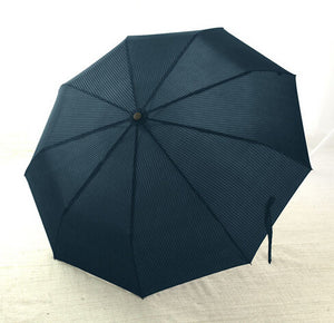 Automatic Folding Business Striped Blue Umbrella