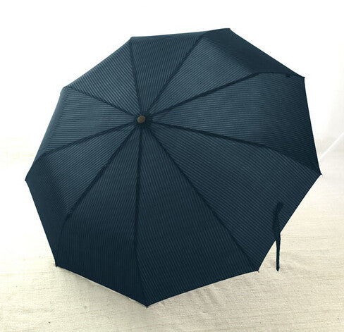 Automatic Folding Business Striped Blue Umbrella
