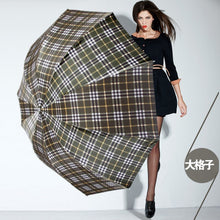 British style Oversized Lattice Fold Anti-UV Sun/Rain umbrella rain women/men Stick Outdoor Umbrella brand Manual Big Parasol