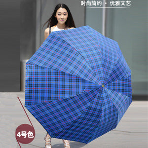 British style Oversized Lattice Fold Anti-UV Sun/Rain umbrella rain women/men Stick Outdoor Umbrella brand Manual Big Parasol