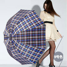 British style Oversized Lattice Fold Anti-UV Sun/Rain umbrella rain women/men Stick Outdoor Umbrella brand Manual Big Parasol