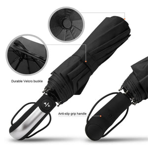 Mens/Womans Auto Open & Close Automatic Travel Umbrella with Teflon  Canopy  and 10 Rib Wind Resistant Frame Travel Umbrella