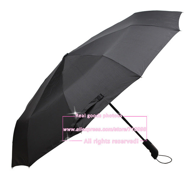 Mens/Womans Auto Open & Close Automatic Travel Umbrella with Teflon  Canopy  and 10 Rib Wind Resistant Frame Travel Umbrella