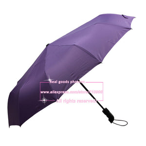 Mens/Womans Auto Open & Close Automatic Travel Umbrella with Teflon  Canopy  and 10 Rib Wind Resistant Frame Travel Umbrella