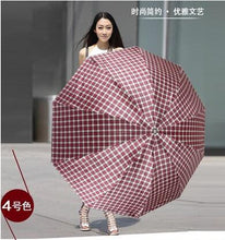 British style Oversized Lattice Fold Anti-UV Sun/Rain umbrella rain women/men Stick Outdoor Umbrella brand Manual Big Parasol