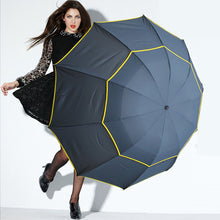 Large Color Trimed Nylon 3 Fold Manual Umbrella