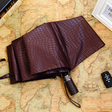 CHN-TOP Imitation Crocodile Skin Umbrella Men Rain Women Three Folding Windproof Fully Automatic Gentle High Quality Umbrellas