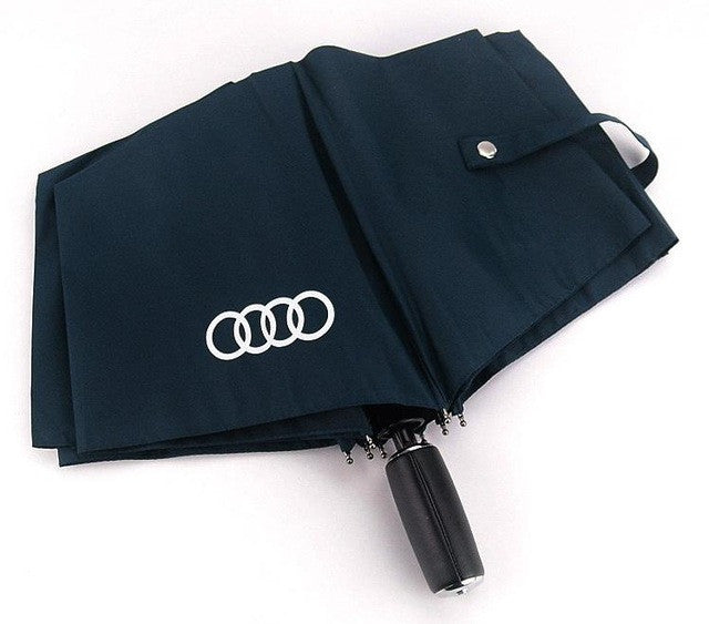 high quality bussiness Audi genuine leather handle brand sun rain Umbrella 3 Fold Anti UV French royal Umbrellas For/8K/106CM