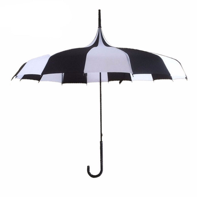 Yesello Gothic Black and White Tower Pagoda Umbrella