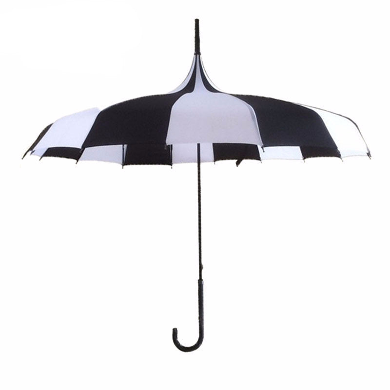 Yesello Gothic Black and White Tower Pagoda Umbrella
