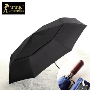 Mens double layer folding wind proof automatic Umbrella