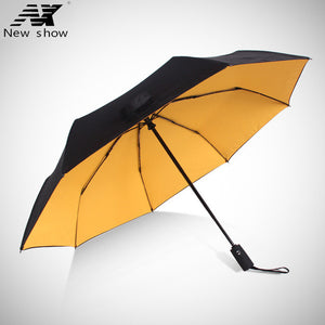 NX 2017 New double layer man three folding umbrella Anti-UV fully automatic umbrellas rain windproof sun women umbrella