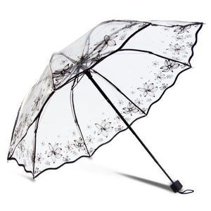 Transparent Three-fold Plastic Fashion 8 Ribs Umbrella