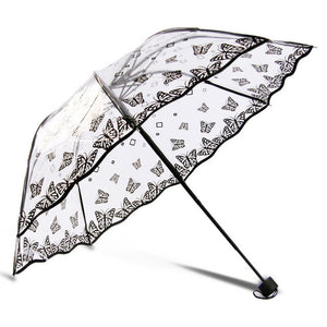 Transparent Three-fold Plastic Fashion 8 Ribs Umbrella