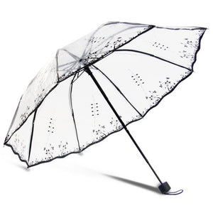 Transparent Three-fold Plastic Fashion 8 Ribs Umbrella