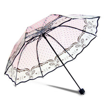 Transparent Three-fold Plastic Fashion 8 Ribs Umbrella