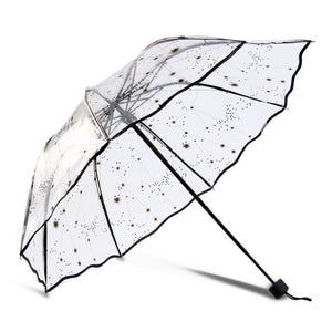 Transparent Three-fold Plastic Fashion 8 Ribs Umbrella